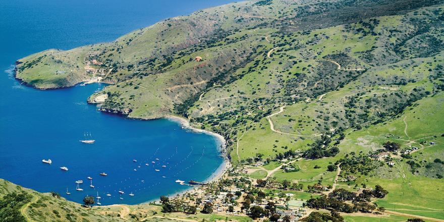 Aerial view of Catalina Island